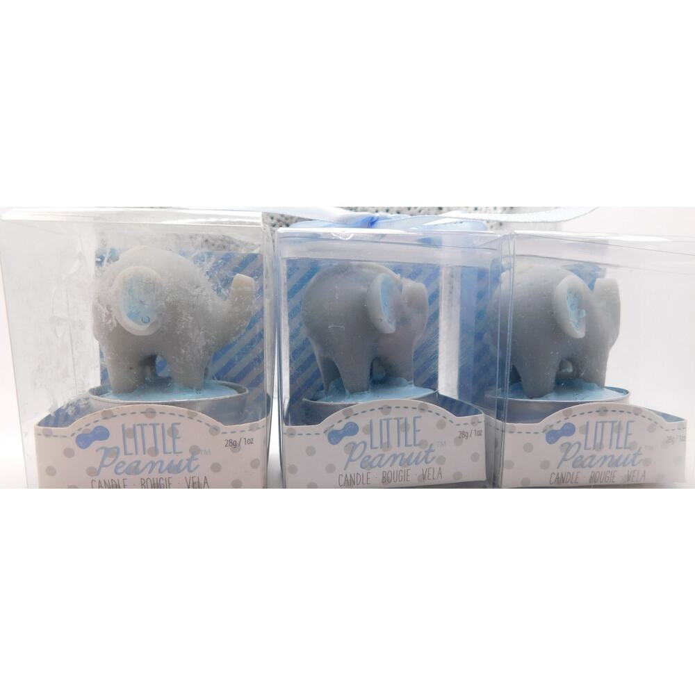 Little Peanut 2" Blue Elephant Candle Kate Aspen Set of 3 New